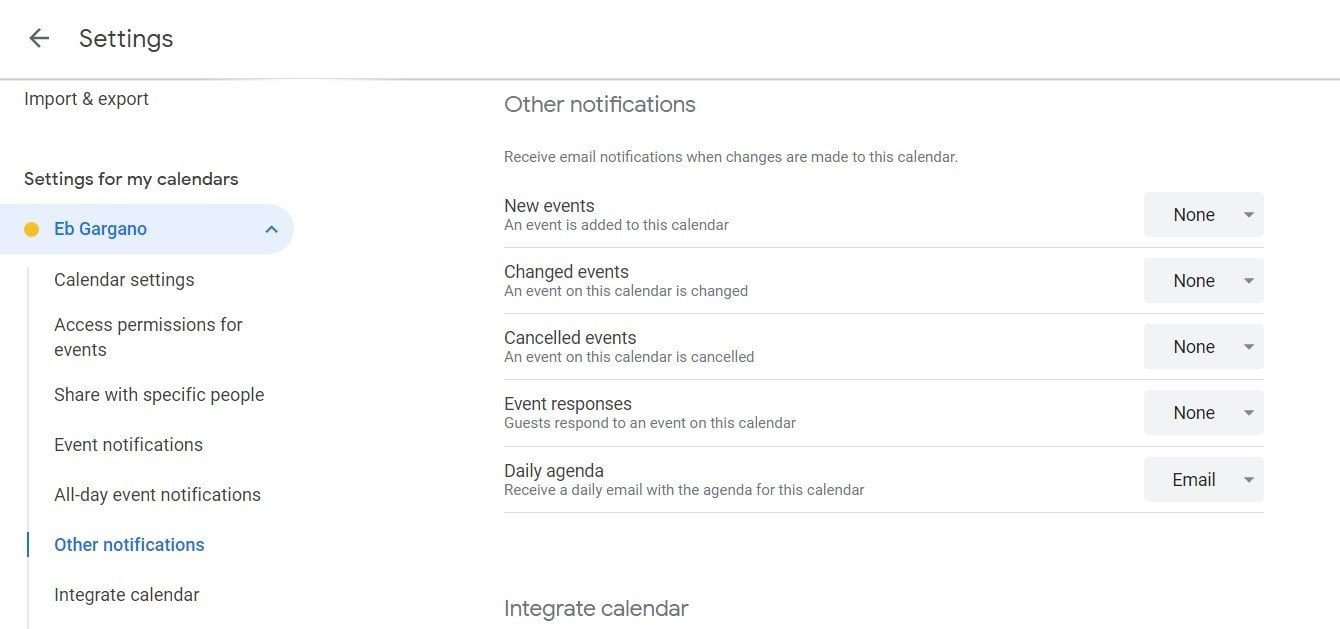 Receive a daily agenda email from Google Calendar