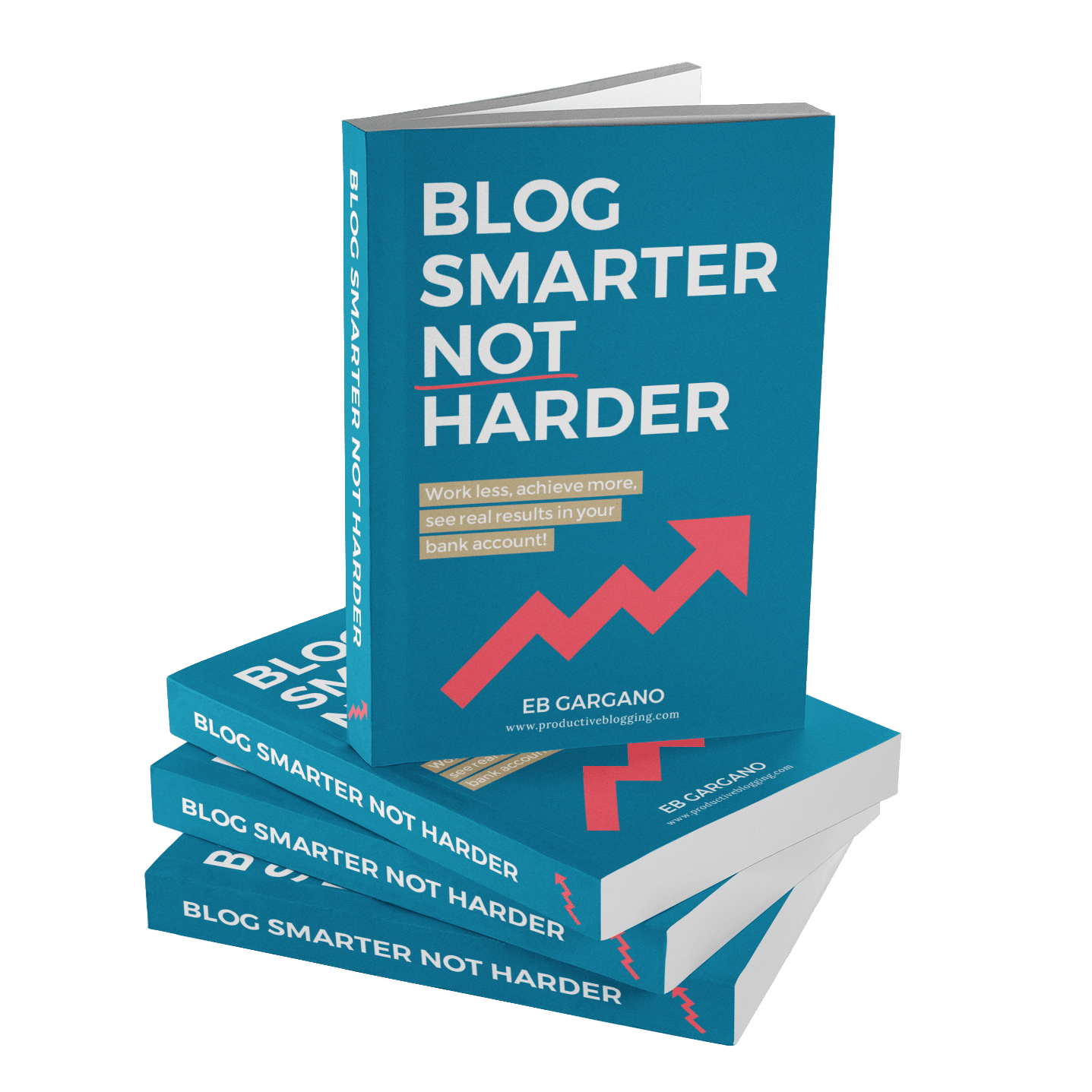 Blog Smarter Not Harder Mockup: 1 book standing on 3 books