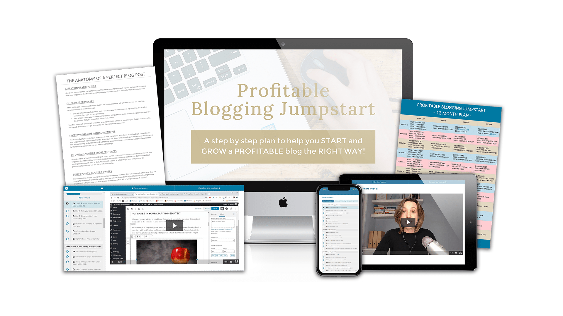 Profitable Blogging Jumpstart Course Mockup